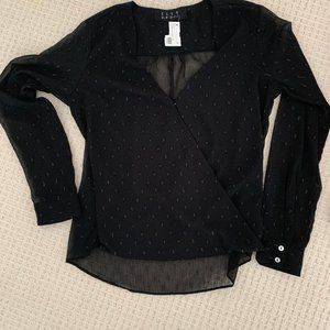 NEW with Tags ELLA  Pearl Black blouse